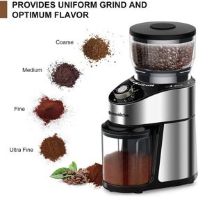 img 2 attached to 🔌 Premium Electric Burr Coffee Grinder: 12 Grind Settings, Large Capacity, Stainless Steel