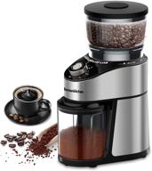 🔌 premium electric burr coffee grinder: 12 grind settings, large capacity, stainless steel логотип