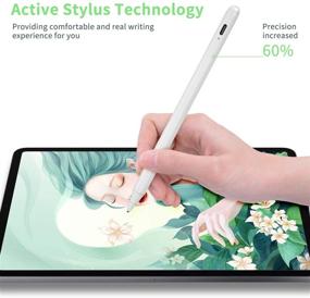 img 1 attached to Улучшите свой опыт работы с iPad Pro 9.7" с помощью электронного стилусного карандаша - активный емкостный стилус совместим с Apple iPad Pro 9.7 дюйма - отлично подходит для рисования и записей - перезаряжаемый карандаш в белом цвете.