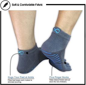 img 2 attached to 🧦 Non-Slip Yoga Socks with Grips for Women & Men - Perfect for Pilates, Barre, Dance, and more