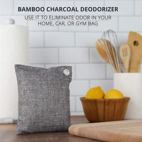 img 3 attached to OLIVIA & AIDEN Bamboo Charcoal Air Purifying Bags - Natural Air Freshener 200g - 5 Pack: Eco-Friendly Odor Eliminator, Moisture Absorber, Car Deodorizer, Closet, and Room Air Freshener