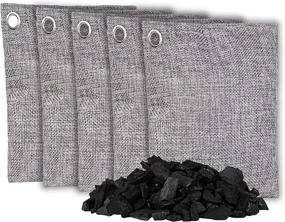 img 4 attached to OLIVIA & AIDEN Bamboo Charcoal Air Purifying Bags - Natural Air Freshener 200g - 5 Pack: Eco-Friendly Odor Eliminator, Moisture Absorber, Car Deodorizer, Closet, and Room Air Freshener