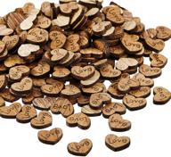 🍁 700-piece rustic wooden love heart wedding table decor for diy crafts - autumn fall thanksgiving centerpieces logo