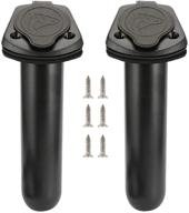 ♀️ 2-pack flush mount kayak deck plastic rod holders with cap cover – essential fishing tackle accessory tool logo