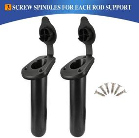 img 3 attached to ♀️ 2-Pack Flush Mount Kayak Deck Plastic Rod Holders with Cap Cover – Essential Fishing Tackle Accessory Tool