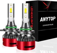 anytop 9006/hb4 led headlight bulbs low beam, 6000k 12000 lumens diamond white headlamp conversion kit for car truck suv - waterproof, 2 pack logo