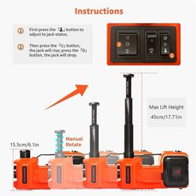 img 2 attached to WOKEZ 5 Ton 12V Electric Car Jack Kit with Inflator for Car SUV Sedan MPV - Lifting Range: 6.1~17.7 inch - Tire Change Garage Repair Emergency Kit