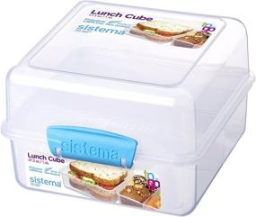 img 4 attached to Sistema Lunch Cube Compact Food Storage Container - 5.9 Cup Capacity, Varies in Color, Ideal for Meal Prep, BPA Free & Reusable