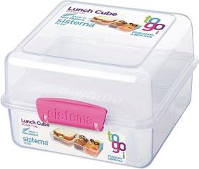 img 1 attached to Sistema Lunch Cube Compact Food Storage Container - 5.9 Cup Capacity, Varies in Color, Ideal for Meal Prep, BPA Free & Reusable