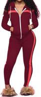 👗 stylish and comfortable: top-vigor plus size women's 2 pcs tracksuit sets - zip up hoodie sweatshirt and jogging sweatpants suit logo