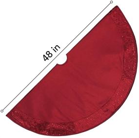 img 2 attached to 🎄 Meriwoods Christmas Tree Skirt 48 Inch: Large Faux Silk Tree Collar adorned with Embroidered Sequins - Rustic Indoor Xmas Decorations in Burgundy Red