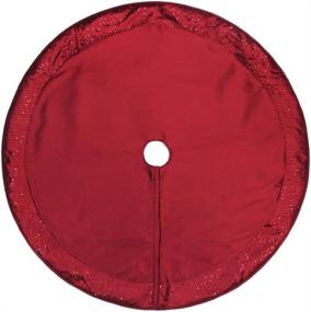 img 3 attached to 🎄 Meriwoods Christmas Tree Skirt 48 Inch: Large Faux Silk Tree Collar adorned with Embroidered Sequins - Rustic Indoor Xmas Decorations in Burgundy Red