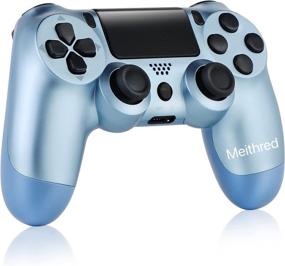 img 3 attached to 🎮 Titanium Blue Wireless Controller for P-4: Dual Vibration, Stereo Headset Jack, Touch Pad Control - Compatible with P-4/Slim/Pro Console
