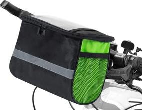 img 4 attached to 🚴 Lixada Bike Handlebar Bag with Ample Capacity, Reflective Side Net Pocket, Large Basket for Bicycle Accessories