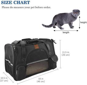 img 3 attached to 🐾 Purrpy Airline Approved Pet Carrier - Soft Sided Collapsible Travel Carrier for Medium Cats and Small Dogs - Portable Pet Travel Carrier