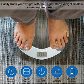 img 2 attached to 📊 Accu-Measure Digital Scale: Accurate and Precise Bathroom Home Scale for Easy Progress Tracking, Stores Up to 400 Pounds