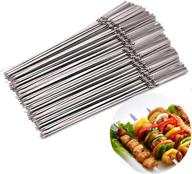 🍢 sweetums signatures 28pcs flat stainless steel barbecue skewers: reusable bbq needle sticks for outdoor camping and picnic cooking tools logo