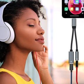 img 1 attached to 🎧 Аудиоадаптер USB C к 3,5 мм с зарядным устройством PD 60W, переходник Type C к гарнитурному разъему 3,5 мм с возможностью зарядки, совместимый с iPad Pro, Samsung S21, Pixel 4/3/2 XL, Galaxy Tab S7 +, MacBook Pro.