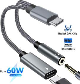 img 3 attached to 🎧 Аудиоадаптер USB C к 3,5 мм с зарядным устройством PD 60W, переходник Type C к гарнитурному разъему 3,5 мм с возможностью зарядки, совместимый с iPad Pro, Samsung S21, Pixel 4/3/2 XL, Galaxy Tab S7 +, MacBook Pro.