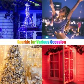 img 2 attached to 🌈 Vibrant Color-Changing Fairy Lights: 33Ft 100 Led Multicolored Starry String Lights - Remote Control & Various Light Modes for Christmas Crafts, Bedroom, Windows, Wedding, and DIY Décor