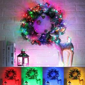 img 3 attached to 🌈 Vibrant Color-Changing Fairy Lights: 33Ft 100 Led Multicolored Starry String Lights - Remote Control & Various Light Modes for Christmas Crafts, Bedroom, Windows, Wedding, and DIY Décor