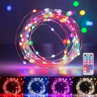 🌈 vibrant color-changing fairy lights: 33ft 100 led multicolored starry string lights - remote control & various light modes for christmas crafts, bedroom, windows, wedding, and diy décor logo