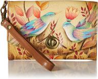 👜 anna by anuschka hand painted leather women's organizer: clutch, wristlet, must-have accessory logo