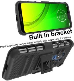 img 1 attached to Black ChangeJ Case for Motorola Moto G7 Power/Supra with Tempered Glass Screen Protector, Holster Belt Clip, and Amor Case - Enhanced SEO