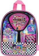 🎒 l.o.l surprise! townley girl backpack cosmetic makeup set - 10 piece bundle with lip gloss, nail polish, scrunchy, mirror, surprise keychain - ideal for school parties, sleepovers, and makeovers - suitable for kids 5+ ages logo