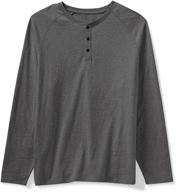 black men's clothing - amazon essentials long sleeve henley shirts logo