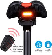 g keni rechargeable bike tail light with anti-theft alarm, electric horn, bike finder/tracker remote, ipx6 waterproof mountain bike accessories logo