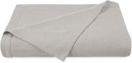 king size vellux 100% cotton super soft sheet blanket - weighted, cozy, all seasons, comfortable, warm - light gray logo