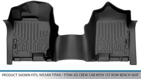 img 1 attached to 🏎️ MAXLINER Floor Mats 1pc Liner Black - 2017-2021 Nissan Titan / 2016-2021 Titan XD Crew Cab with 1st Row Bench Seat