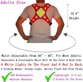 img 3 attached to FYLARFLY LED Light Up Reflective Running Vest - USB Rechargeable, Machine Washable, Adjustable Waist, Phone 🏃 Pocket - Flashing Motorcycle Vest for Men, Women, Kids - Safety Gear & Gifts for Runners, Walkers