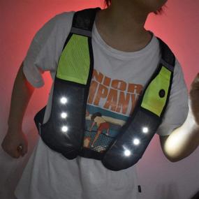 img 2 attached to FYLARFLY LED Light Up Reflective Running Vest - USB Rechargeable, Machine Washable, Adjustable Waist, Phone 🏃 Pocket - Flashing Motorcycle Vest for Men, Women, Kids - Safety Gear & Gifts for Runners, Walkers