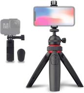 📸 portable mini tripod stand, lensgo l322 - cell phone tripod for android iphone smartphone/camera/gopro with wireless remote shutter - universal cell phone clip, gopro mount, 360° rotation ball head logo