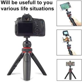 img 3 attached to 📸 Portable Mini Tripod Stand, LENSGO L322 - Cell Phone Tripod for Android iPhone Smartphone/Camera/GoPro with Wireless Remote Shutter - Universal Cell Phone Clip, GoPro Mount, 360° Rotation Ball Head