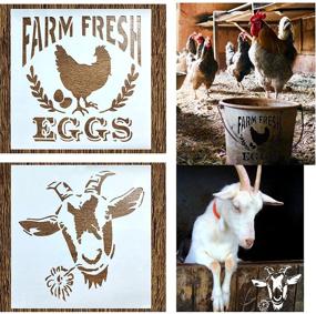 img 1 attached to 12-Piece Farmhouse Sign Stencils Set | Reusable Large Farm Theme Stencils for Wood Painting | Sunflower, Farm Truck, & Sheep Patterns