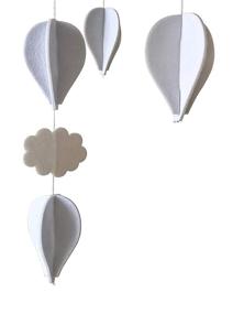 img 1 attached to 🎈 EcoCubs Handmade Baby Crib Mobile - Hot Air Balloons and Clouds, Gender Neutral Nursery Decor with Eco Felt and Organic Beech Wood