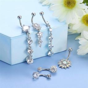 img 2 attached to 👙 JOERICA 14G Stainless Steel Nipple Rings and Belly Button Rings Set for Women - Stylish Nipplerings and Navel Jewelry Accessories for Piercing