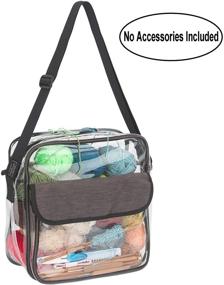 img 3 attached to 🧶 Large Clear Yarn Storage Bag - Knitting and Crochet Organizer Tote for Yarn, Needles, and Hooks
