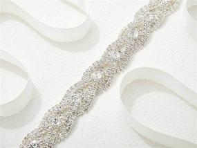 img 1 attached to 💎 SWEETV Rhinestone Bridal Belt: Elegant Crystal Wedding Dress Belt Sash Headband