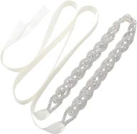 💎 sweetv rhinestone bridal belt: elegant crystal wedding dress belt sash headband logo