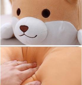 img 1 attached to 🐕 Shiba Inu Dog Plush Pillow: Adorable Corgi Akita Stuffed Toy for Valentine's & Christmas Gifts, Brown Round Eyes, 15 Inches