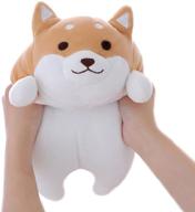 🐕 shiba inu dog plush pillow: adorable corgi akita stuffed toy for valentine's & christmas gifts, brown round eyes, 15 inches logo