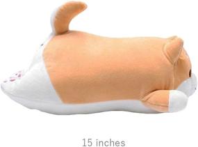 img 2 attached to 🐕 Shiba Inu Dog Plush Pillow: Adorable Corgi Akita Stuffed Toy for Valentine's & Christmas Gifts, Brown Round Eyes, 15 Inches