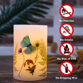 img 1 attached to 🕯️ SILVERSTRO LED Flameless Candle with Timer - Butterfly Embedded Real Wax Battery Operated Wedding Gift