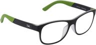 👓 hyperx spectre scout - gaming eyewear for kids | blue light blocking, uv protection | crystal clear lenses | tr-90 frame | microfiber pouch | square green eyewear frame logo