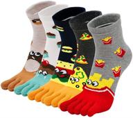 🧦 comfortable women's cotton toe socks: low cut five finger athletic ankle socks for ladies логотип