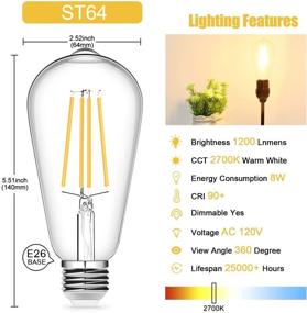 img 1 attached to Vintage Filament Dimmable Bathroom Lights: An Energy-Efficient Equivalency